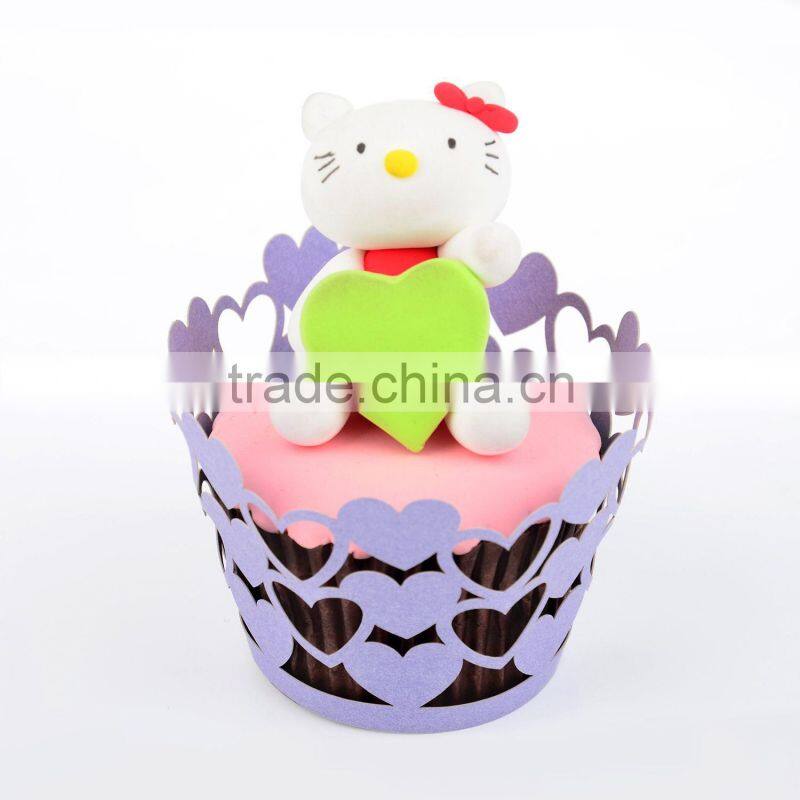 High quality Laser cut cupcake wrapper with customized designs