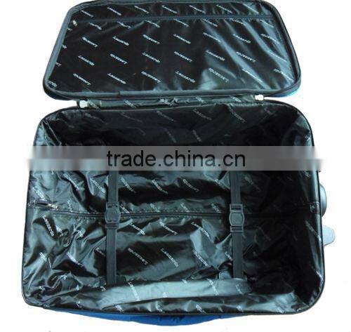 2014 china factory cheap good quality 600D polyester EVA upright wheeled 20'' cabin size carry on travel luggage with trolley