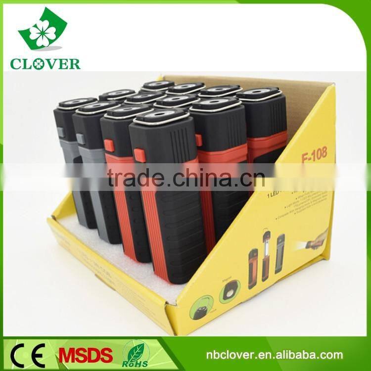 ABS with rubber material flashlight torch led portable work light