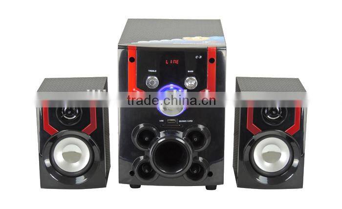 cheap price 2.1 Multimedia computer Speaker with USB/SD/FM/remote control