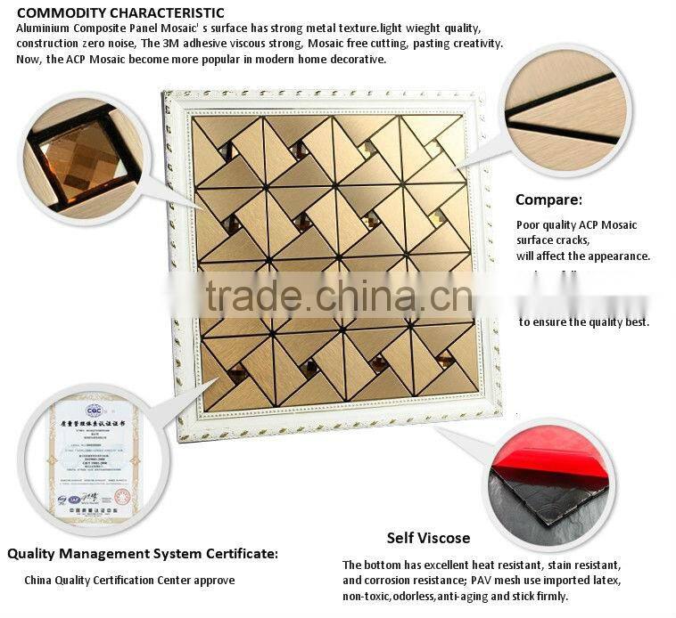 2013 new style self adhesive aluminium mosaic tiles