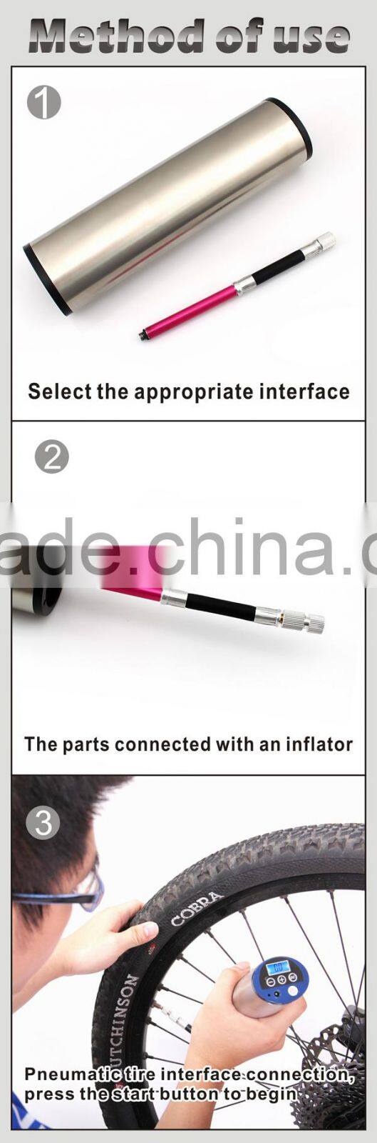 China supplier car mini portable air compressor, tire inflator