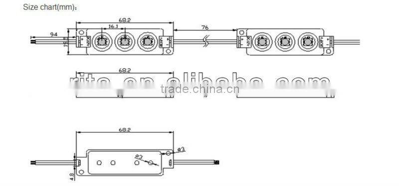 COOL WHITE 5050 SMD injection type LED module,3pcs 5050 led,DC12V input