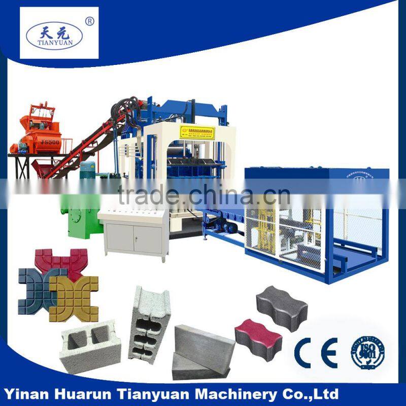 QTY6-15B Automatic cement fly ash interlocking brick machine hollow paving interlocking Automatic brick making machine