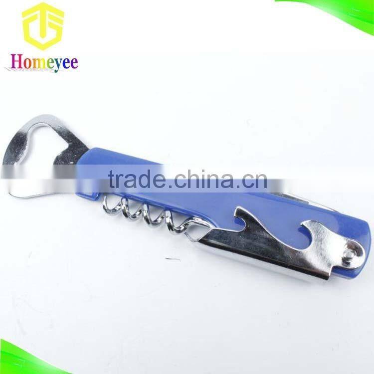 Custom multifunctional wine and beer bottle opener with corkscrew
