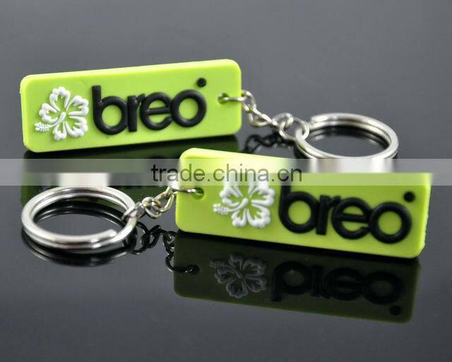Hot sale rubber key holder , embossed 3d key chain, custom made rubber key ring
