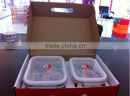 1000ML Rectangular resealable high borosilicate glass lunch box for 2016