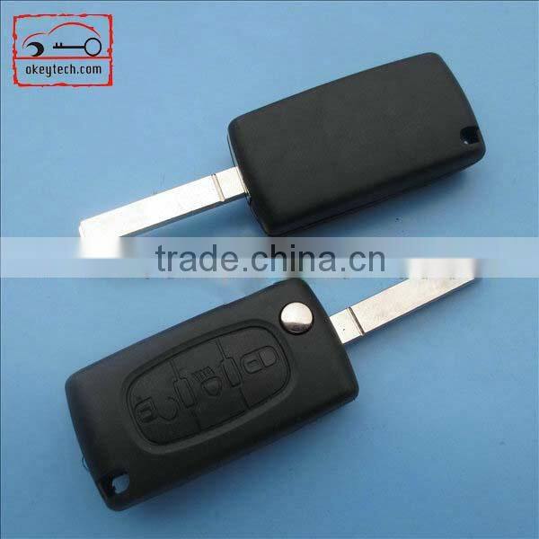 OkeyTech Peugeot 307 flip key shell with light button no logo for peugeot 307 remote key