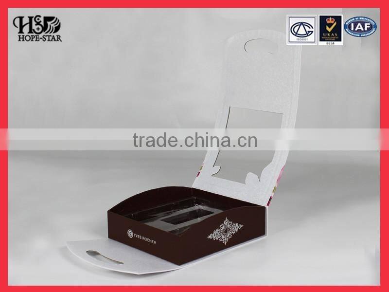 High quality Portable cosmetic gift box with transparency PET