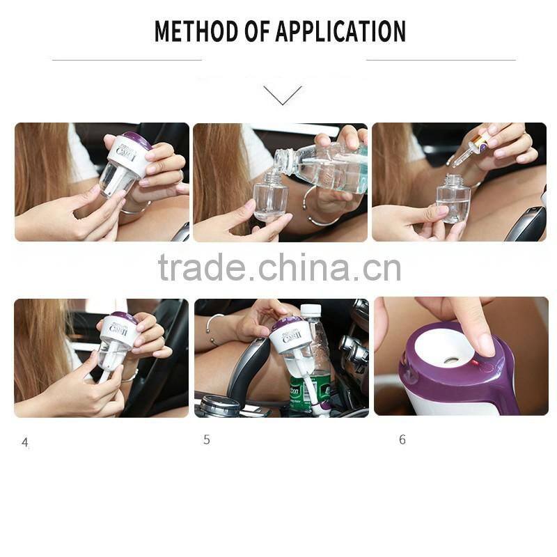 Upgraded Mini Car Aromatherapy Humidifier Air Purfier Essential Oil Aroma Diffuser Mist Maker with 2 USB HUB USB Charger