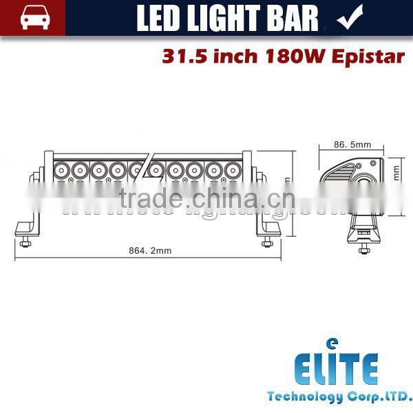 180w ip67 10-30V spot flood light beam 3WD off road led light bar for truck