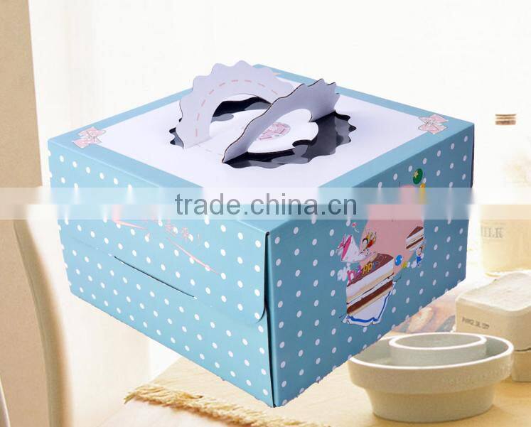 High Quality thick and large square Cake Boxes with Handle making machine