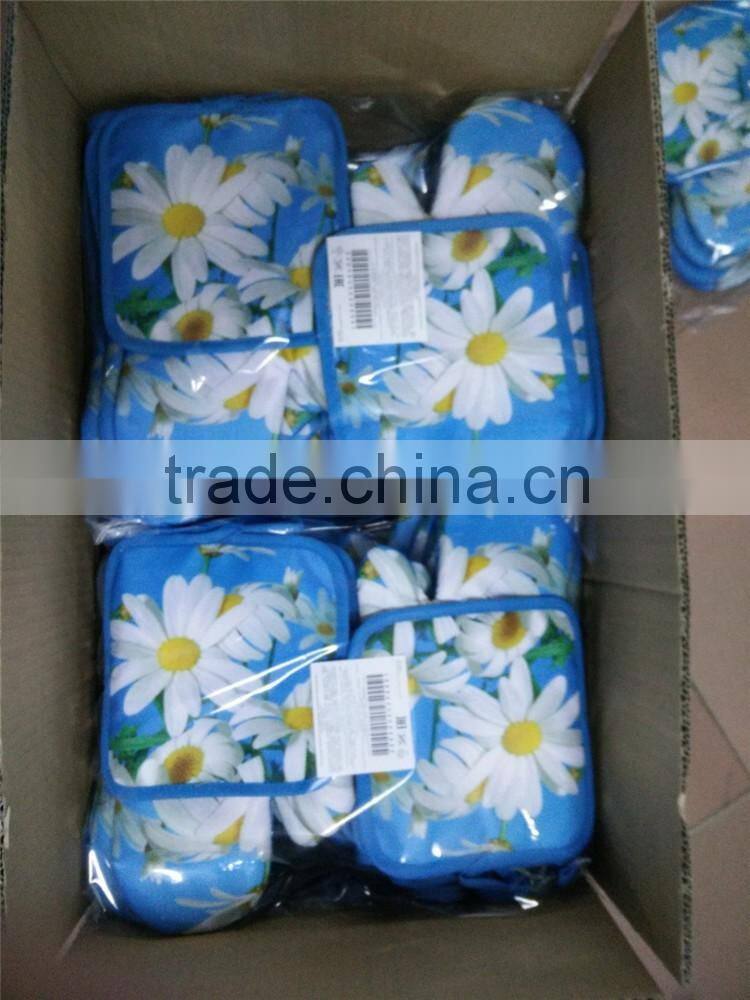 2017 rooster design 3 pcs silk screen print cotton kitchen muslin towel set