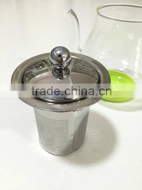 750ml strainer borosilicate glass tea pot with warmer