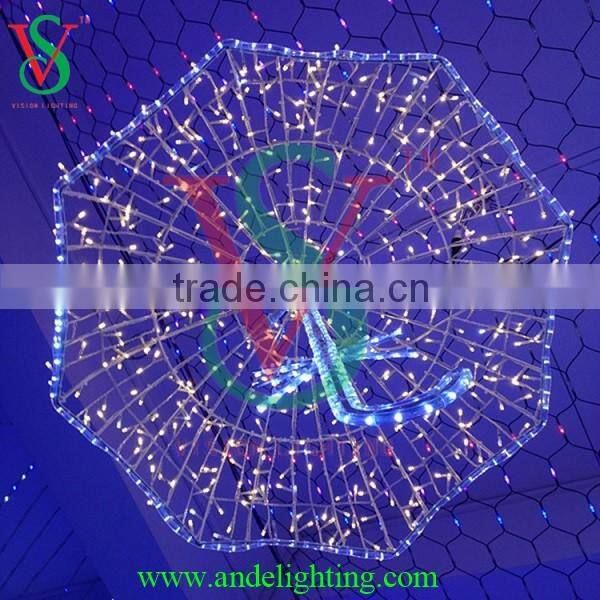 2016 new 3D motif waterproof hanging street decorative umbrella light