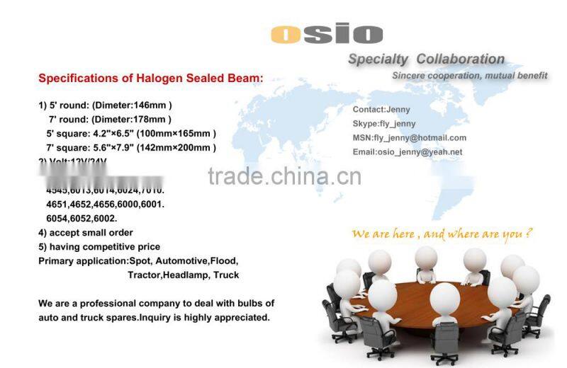 7 inch Round BMC CRYSTAL GLASS LED HALO RING Auto Halogen Semi Sealed Beam Auto Halogen Lamp H6014 H6024 H6012