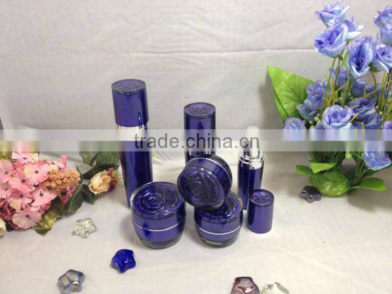 Round plastic type bamboo cosmetic jars for skin care cream use