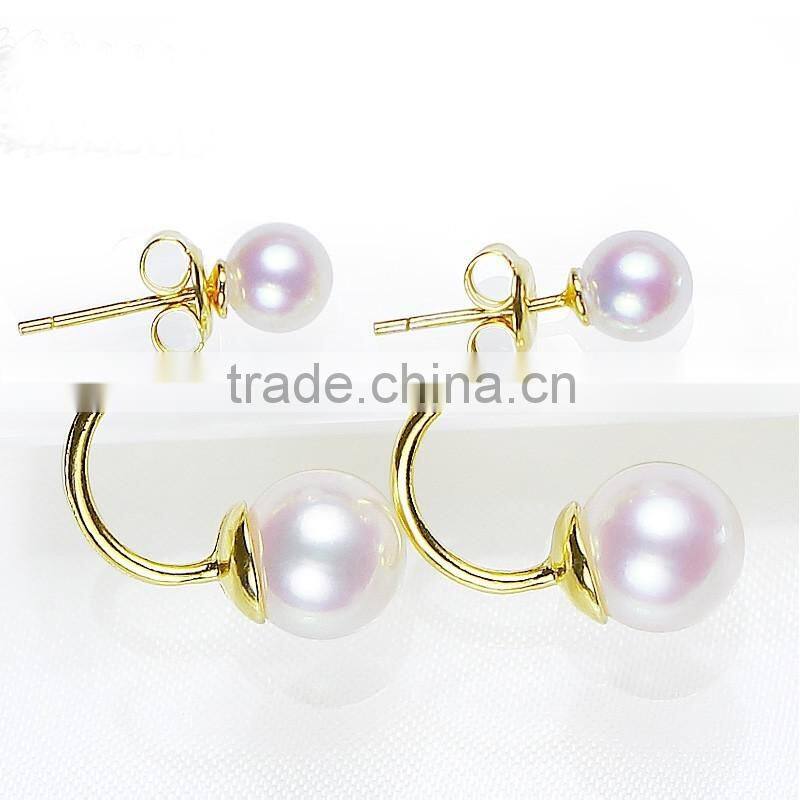 charm double sided pearl puddles earrings silver 925 material