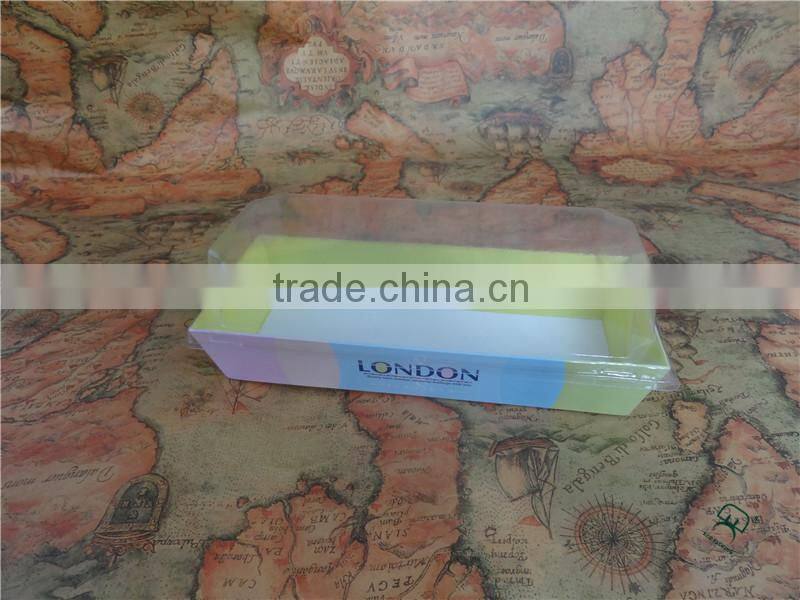 Custom printed paper cake box with clear plastic cover wholesale China