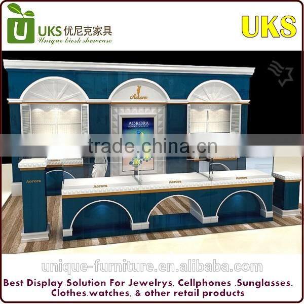Wooden Jewelry Shop display kiosk/gemstone display kiosk in mall