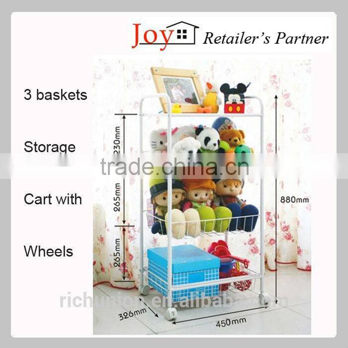 Rolling Metal Kitchen Warehouse Storage Cart with Wheels