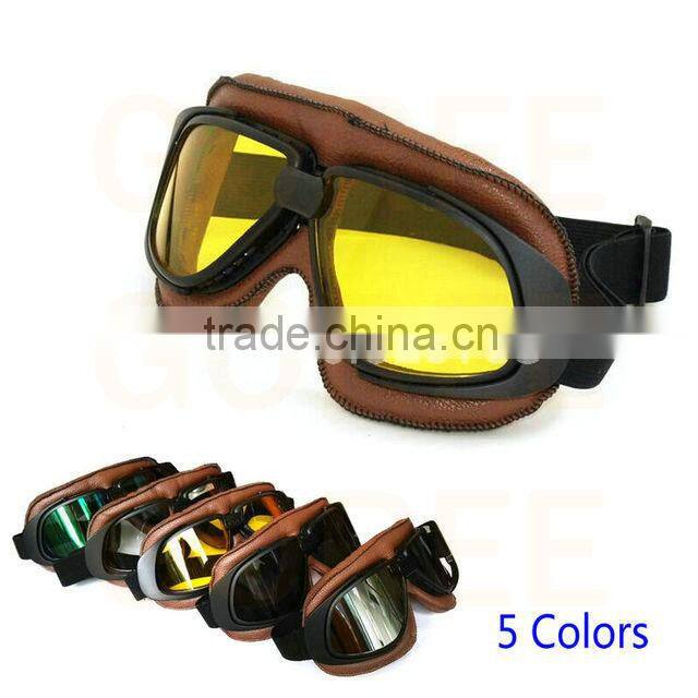 Motocross Goggles Sunglasses Aviator Pilot Cruiser Scooter ATV Goggle 5 lens