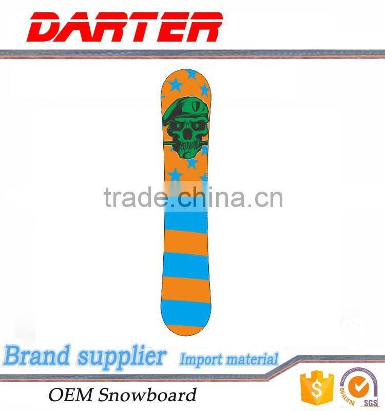 New design winter poplar wood core yellow blue pattern snowboard mash