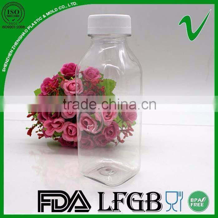 disposable cheap square Plastic Body Material bottle 200ml for liquid packaging
