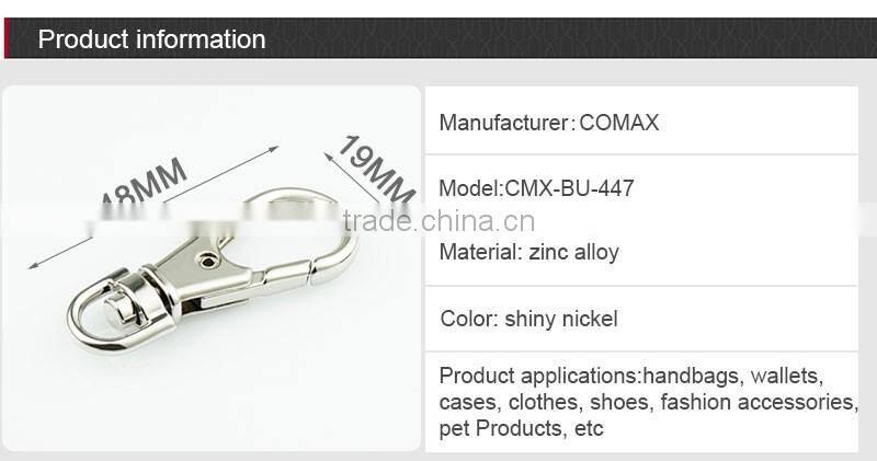 Wholesale high quality silver metal lobster claw snap hook for bag
