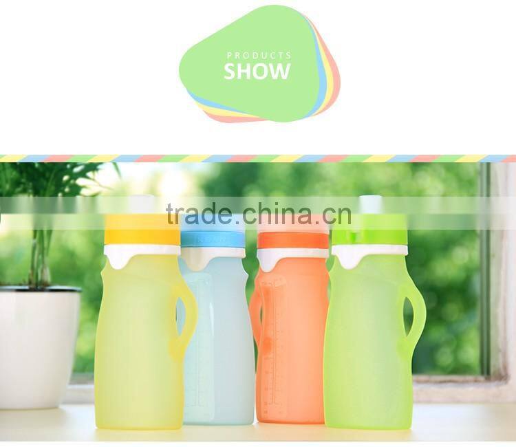 China supplier custom logo FDA silicone reusable toddler food pouches