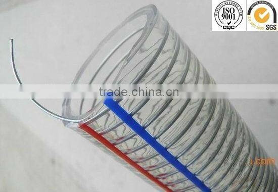 Spiral steel wire Reinforced pvc spring hose reel