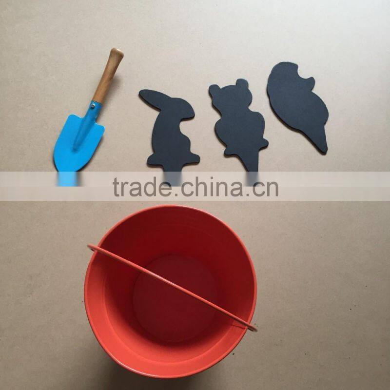 Wooden animal shapes of plant labels