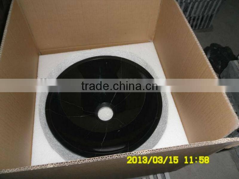 Polished guangxi white round marble sinks