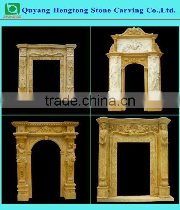Mixed Stone Door Frame with Statues