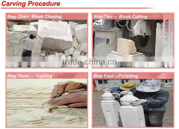 Luxry large stone lamp with statues