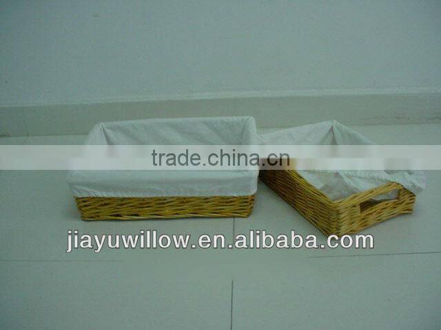 Wholesale miniture Wicker bread baskets with fabric liner