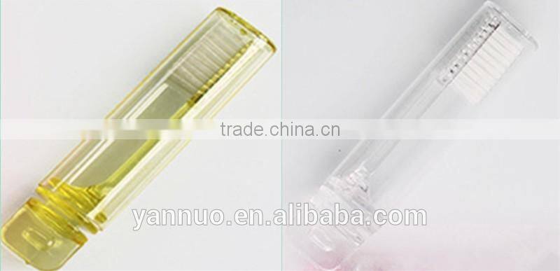 Transparent Plastic Disposable Portable Folding Toothbrush For Hotel and flight