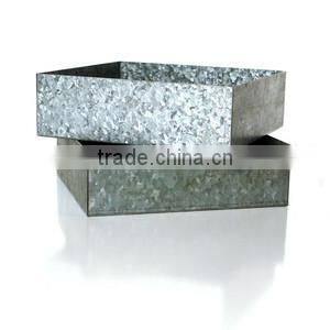 Large Round galvanized planter,Traditional Rustic Set of 3 Metal Galvanized Planter Home and garden with Jute ropeDecor