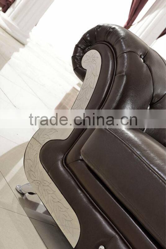 classic living room furniture sofa with top grain leather