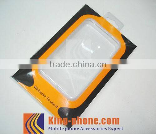 Customized paper box for cell phone case with plastic hang hole, cell phone box