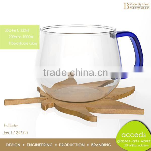 Colorful Gluesheath Heat Resistant Glass Milk Cup