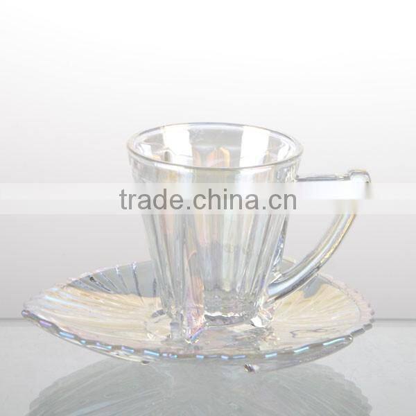 114ml iquid luster glass water coffee turkey tea cup with plate