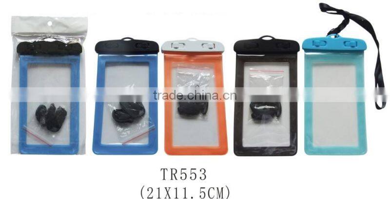 Outdoor portable removable lanyard PVC waterproof mobile phone sealed case