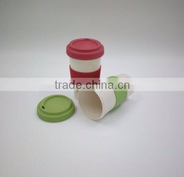 Eco Bamboo Fiber Coffee Cup with Bamboo Lid