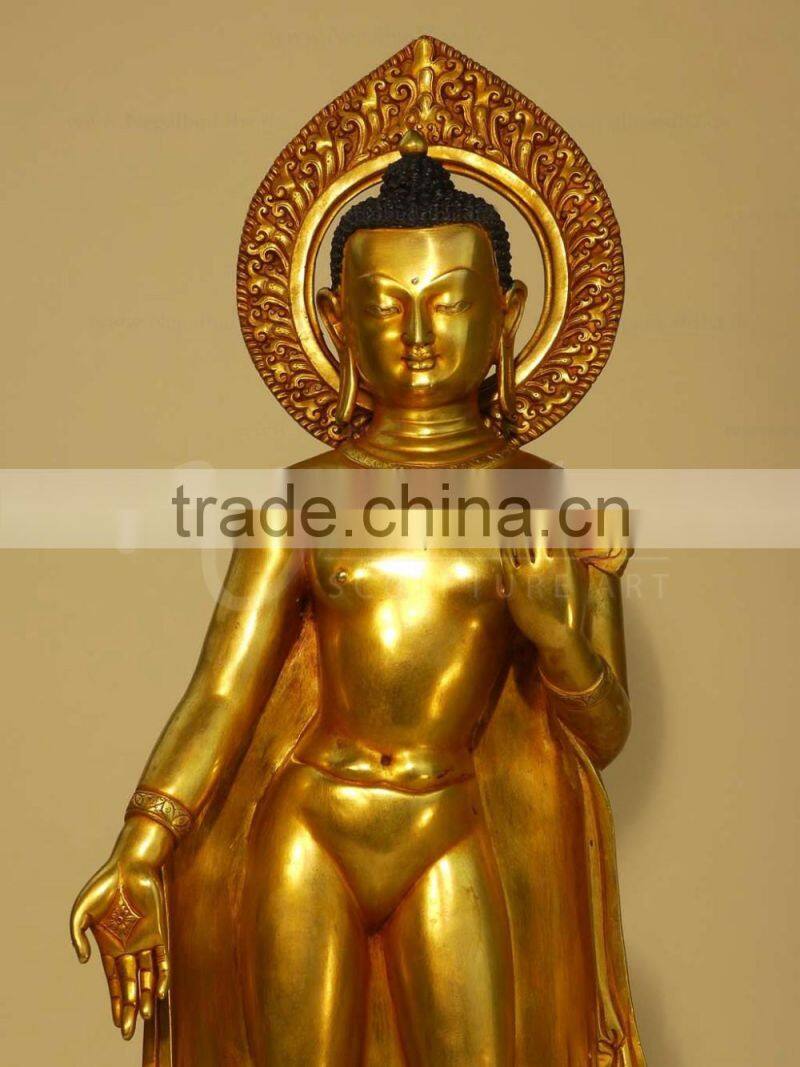 Religious buddha statue type fengshui metal brass maitreya buddha for sale