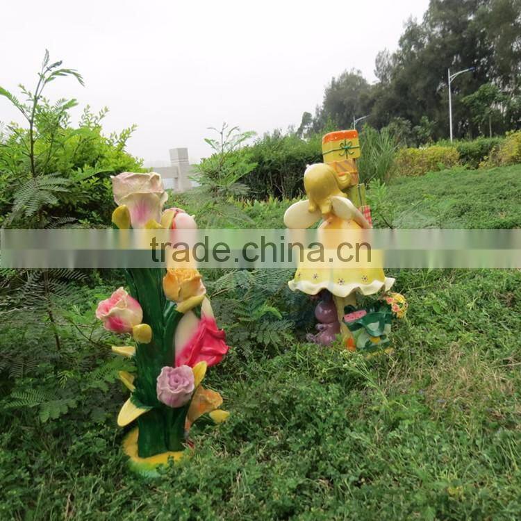 whoelsale cartoon fiberglass christmas garden statue decorations