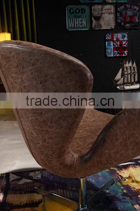 YY209 voage egg commercial Swivel vintage retro cheap price PU leather arm salon chair restaurant coffee shop pub office chair
