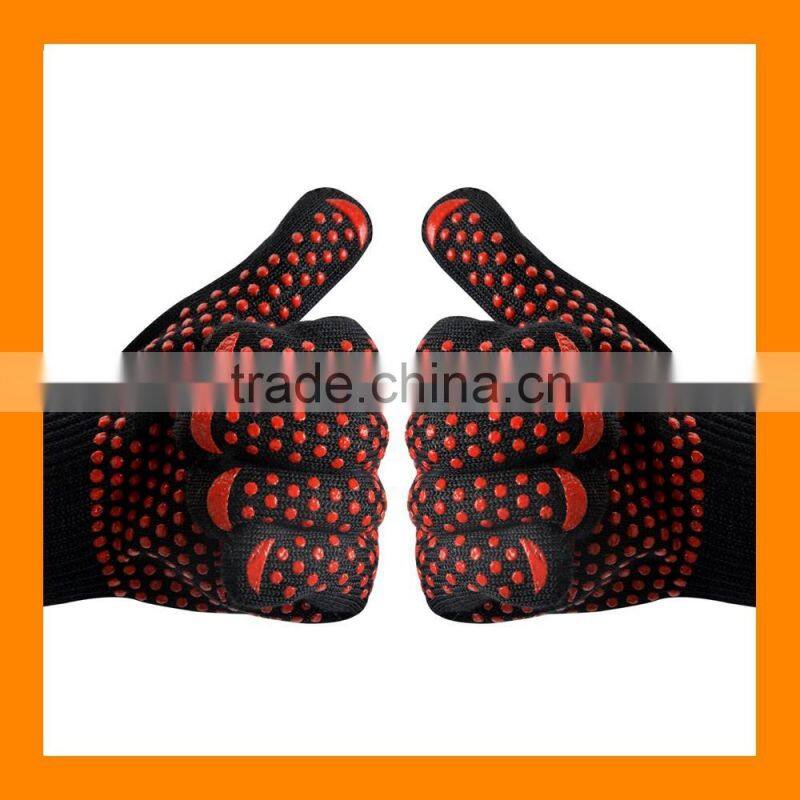 Extremely Flame and Heat Resistant Barbecue Mitts with Silicone for Grill,Smoker,Pit,Fireplace,Camping,Kitchen BBQ Ove Glove