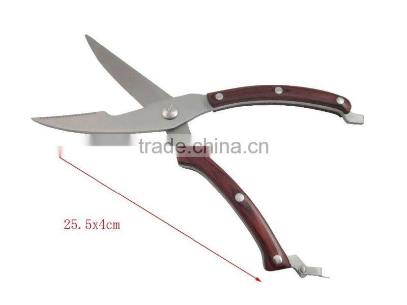 Colorful Wooden Handle Professional Kitchen Scissor