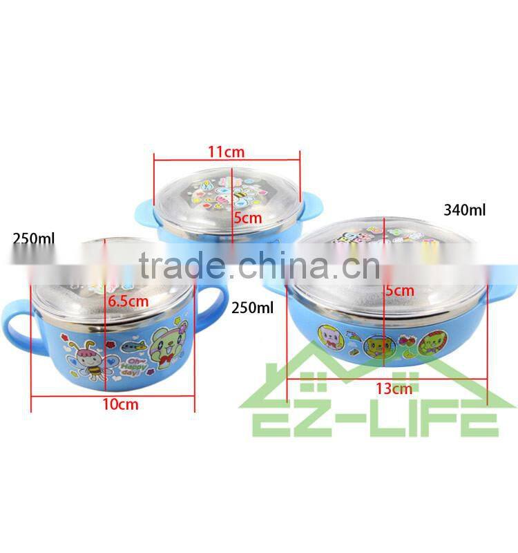 Stainless steel baby food feeding bowls with spoon and fork kids cutlery set